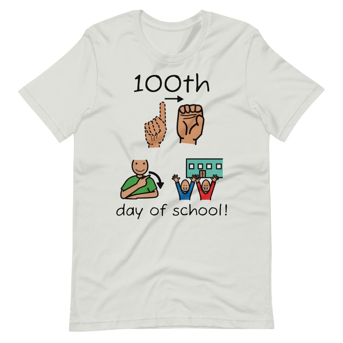 "100th Day of School" Special Education Teacher T-shirt with ASL and Boardmaker PCS Unisex