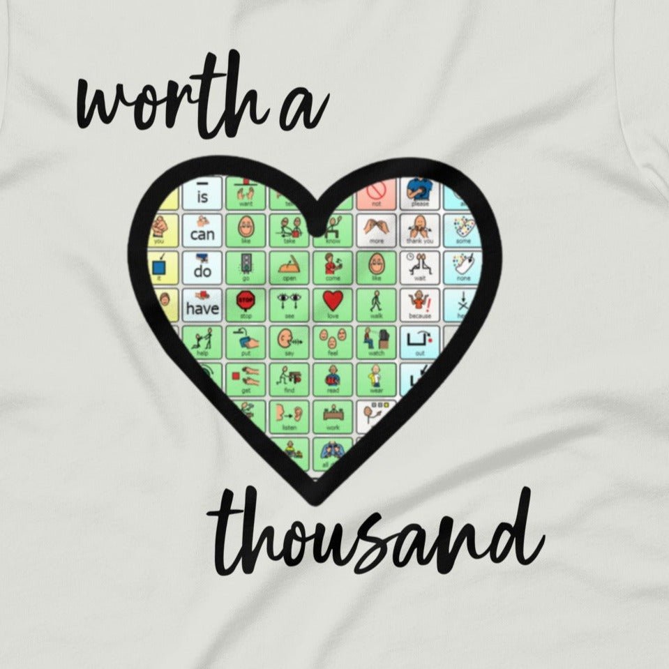 "AAC Worth a Thousand" SLP Shirt with Boardmaker PCS Unisex