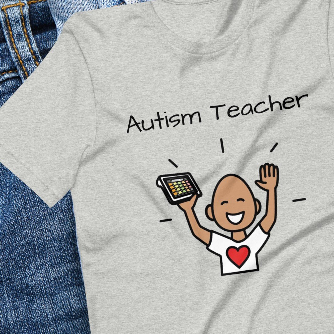 Special Education Teacher T-shirt SLP Shirt "Autism Teacher" AAC Structured Teaching Autism Acceptance and AAC with Picture Communication Symbols