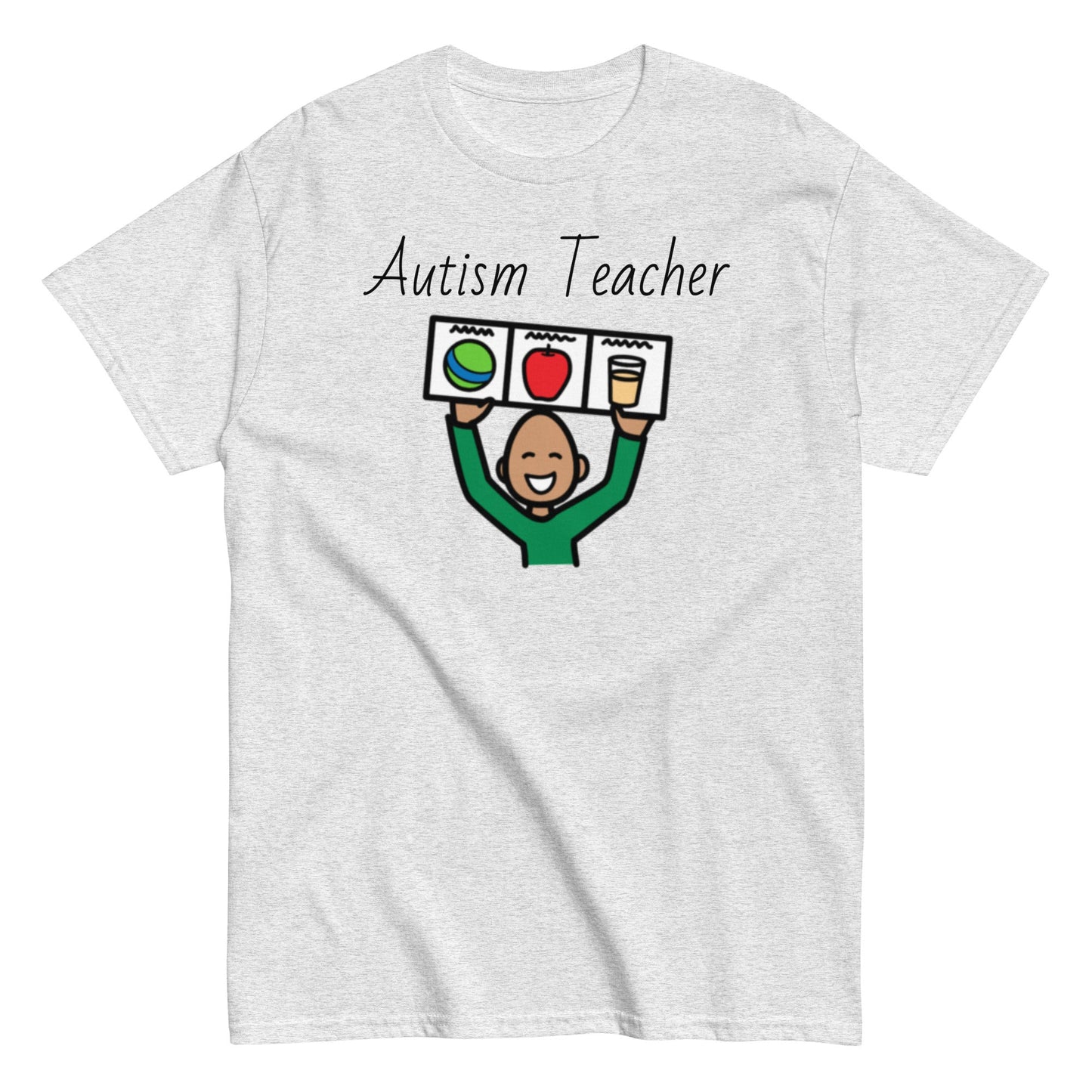 Autism Teacher Special Education Teacher t-shirt with Boardmaker PCS light heather gray AAC shirt