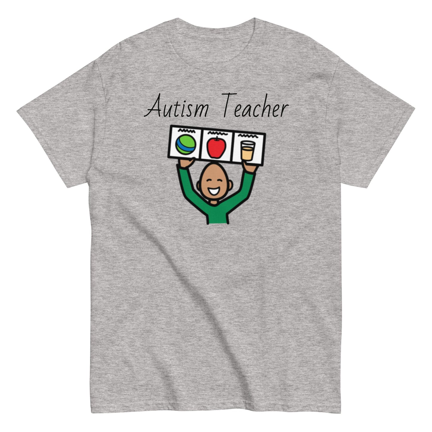 Autism Teacher Special Education Teacher t-shirt with Boardmaker PCS  heather gray AAC shirt