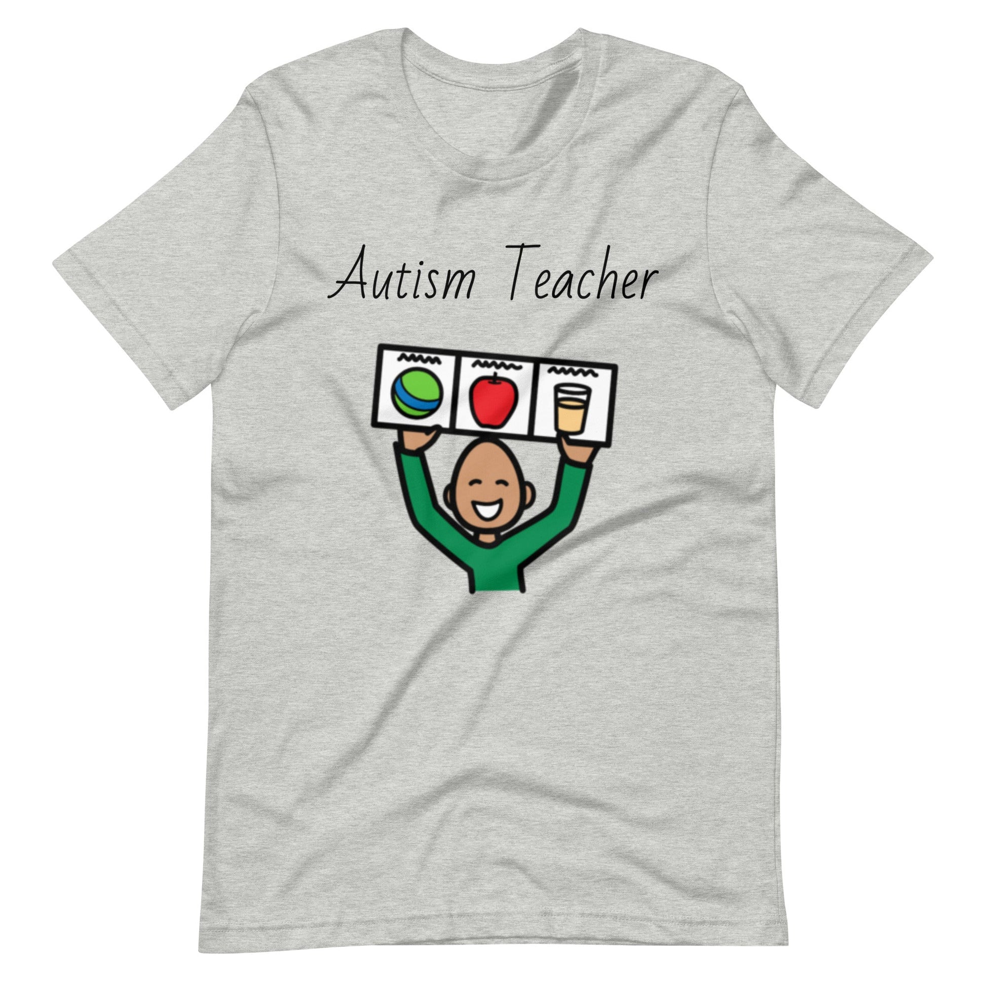 Autism Teacher t-shirt, special education teacher shirt, visual supports, AAC shirt with Boardmaker PCS gray