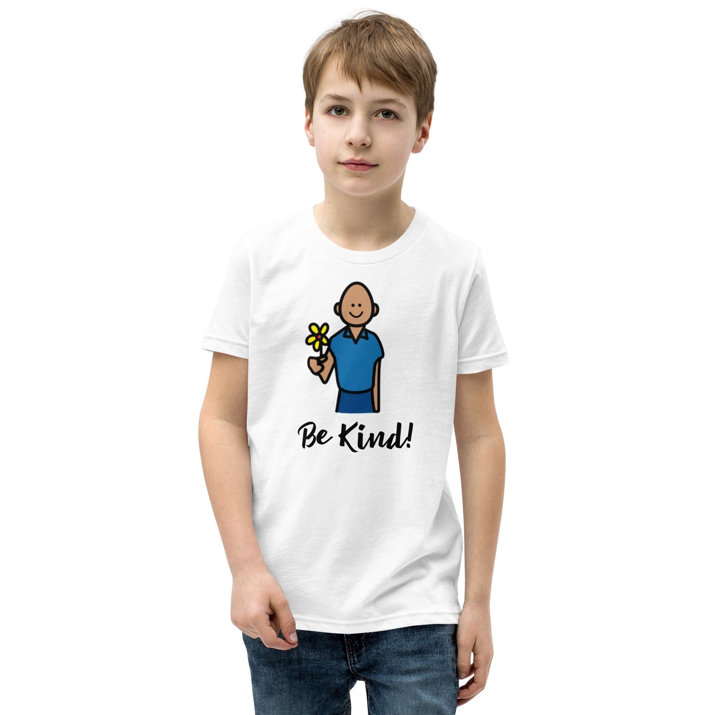 "Be Kind" Youth T-shirt Autism Awareness with Boardmaker Picture Communication Symbols