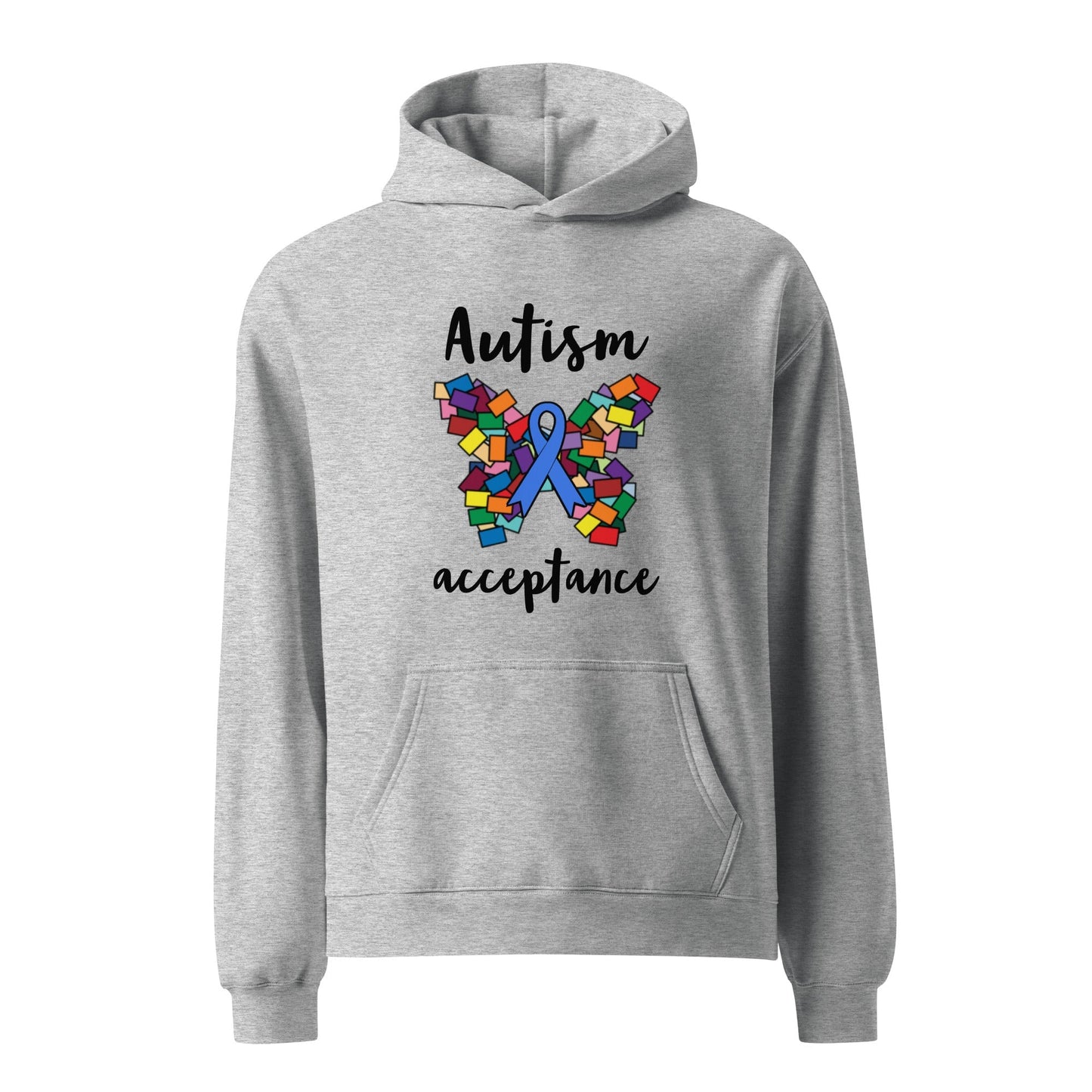 Autism Acceptance Autism Awareness Special Education Teacher Shirt SLP  Hoodie Gray Butterfly AAC with Boardmaker PCS