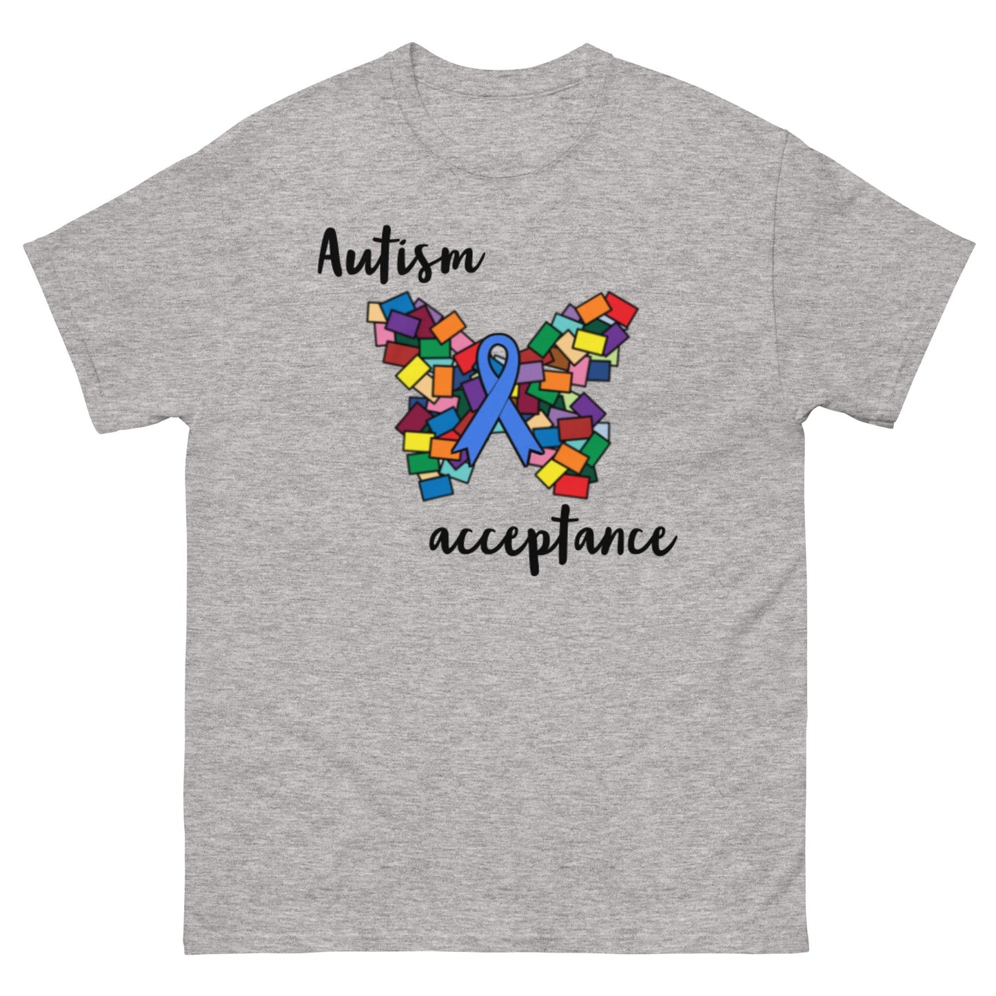 Autism Acceptance, Autism Awareness t-shirt, neurodiversity Special Education Teacher shirt butterfly light gray