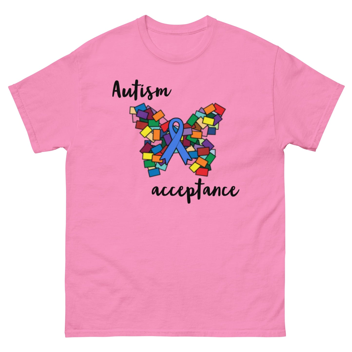 Autism Acceptance, Autism Awareness t-shirt, neurodiversity Special Education Teacher shirt butterfly charcoal pink