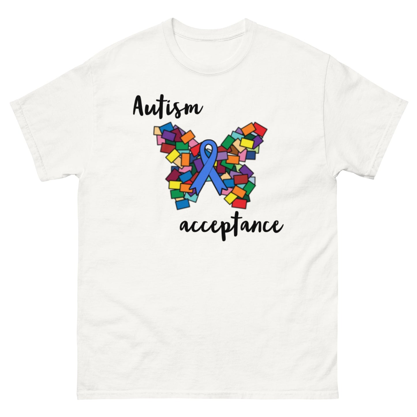 Autism Acceptance, Autism Awareness t-shirt, neurodiversity Special Education Teacher shirt butterfly white