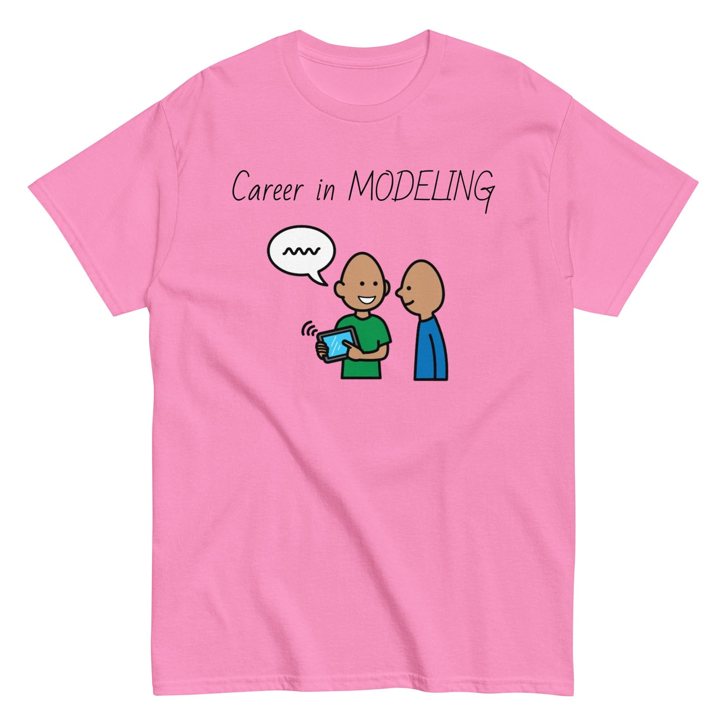 SLP Speech Therpist t-shirt special education teacher shirt Career in Modeling AAC with Boardmaker PCS pink