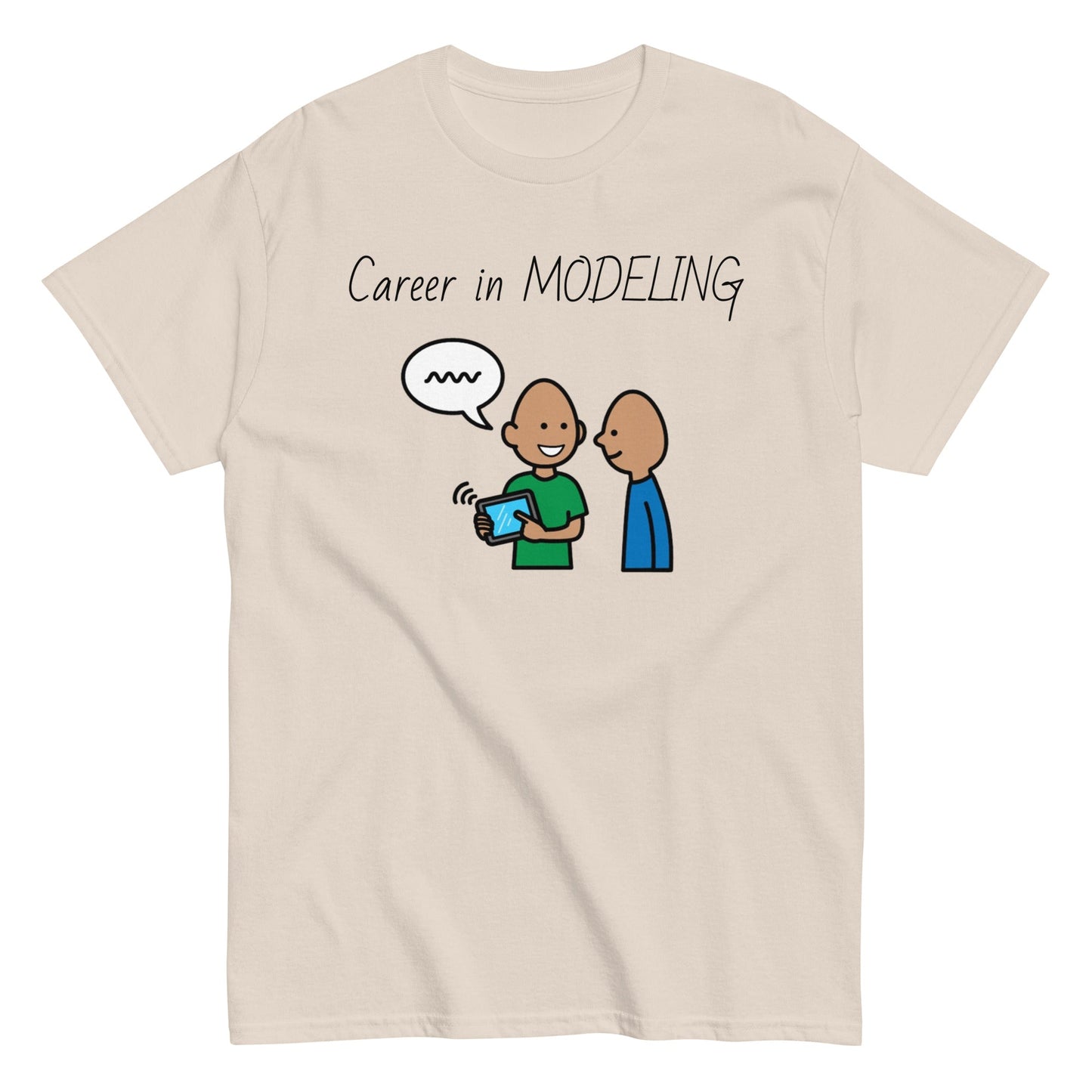 SLP Speech Therpist t-shirt special education teacher shirt Career in Modeling AAC with Boardmaker PCS cream