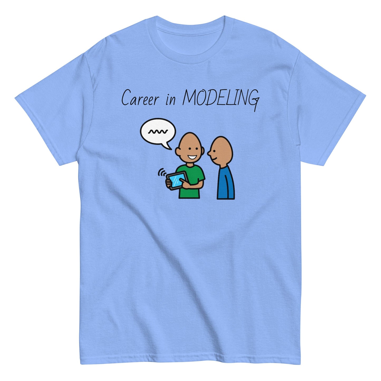 SLP Speech Therpist t-shirt special education teacher shirt Career in Modeling AAC with Boardmaker PCS blue