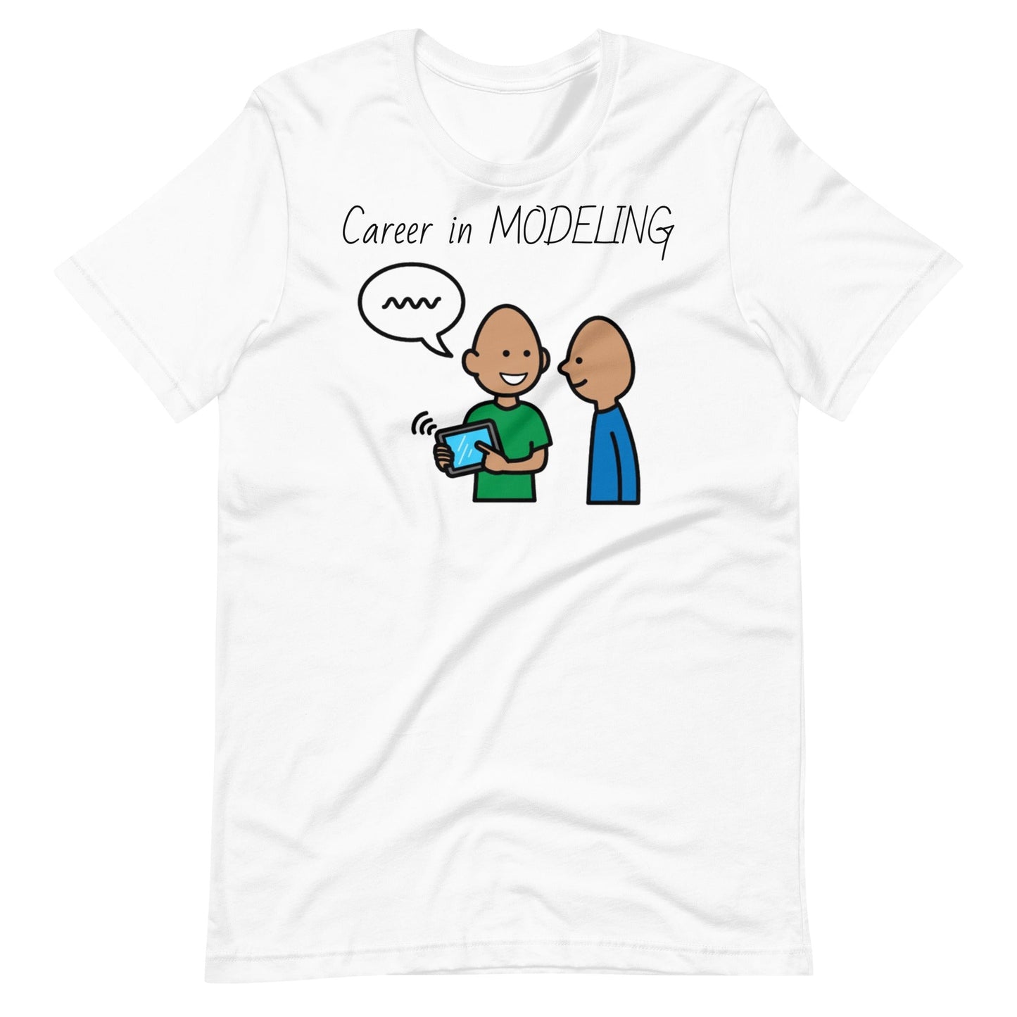 "Career in Modeling" AAC T-Shirt for SLP and Special Education Teacher t-shirt with Boardmaker PCS Unisex