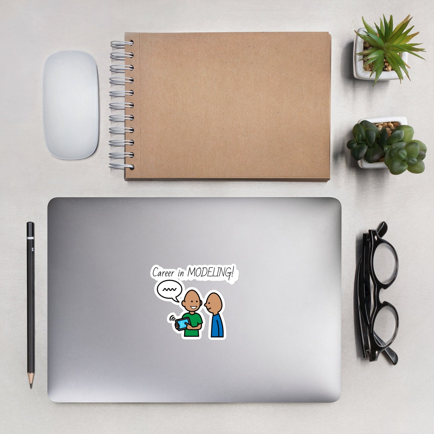 "Career in Modeling" AAC vinyl sticker with Boardmaker PCS for SLP