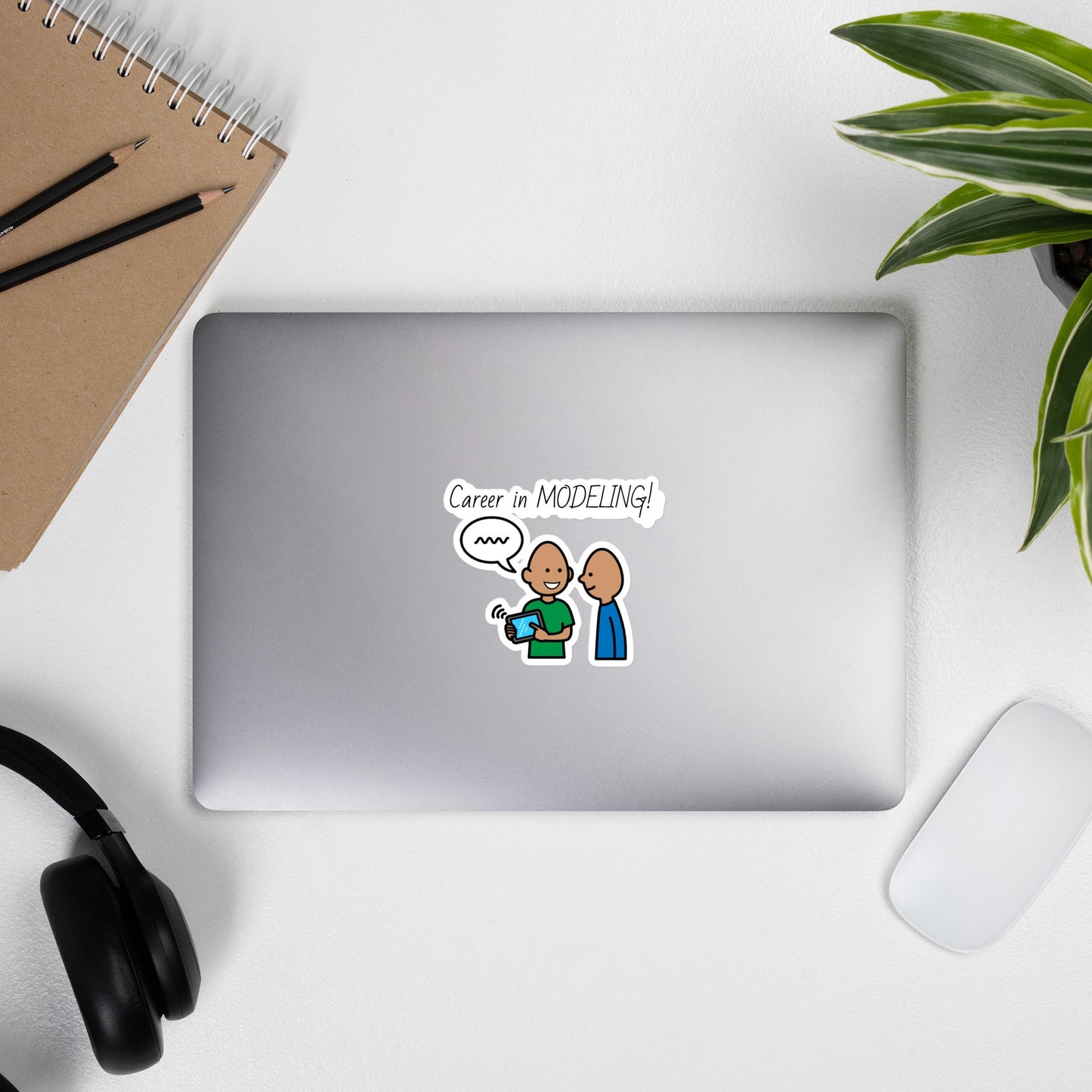 "Career in Modeling" AAC vinyl sticker with Boardmaker PCS for SLP