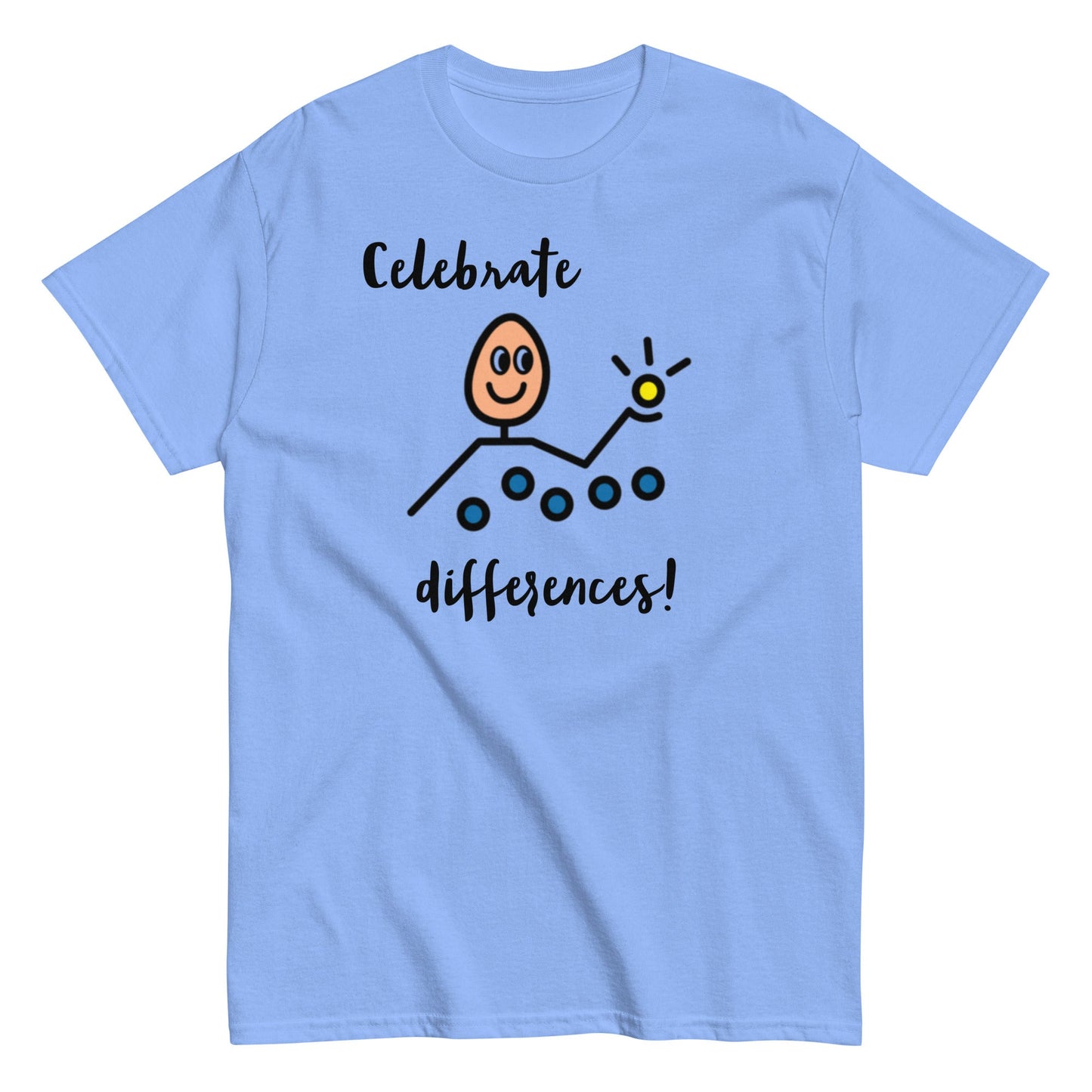 Celebrate Differences Inclusion Autism Awareness special education teacher SLP t-shirt with Boardmaker PCS blue unisex