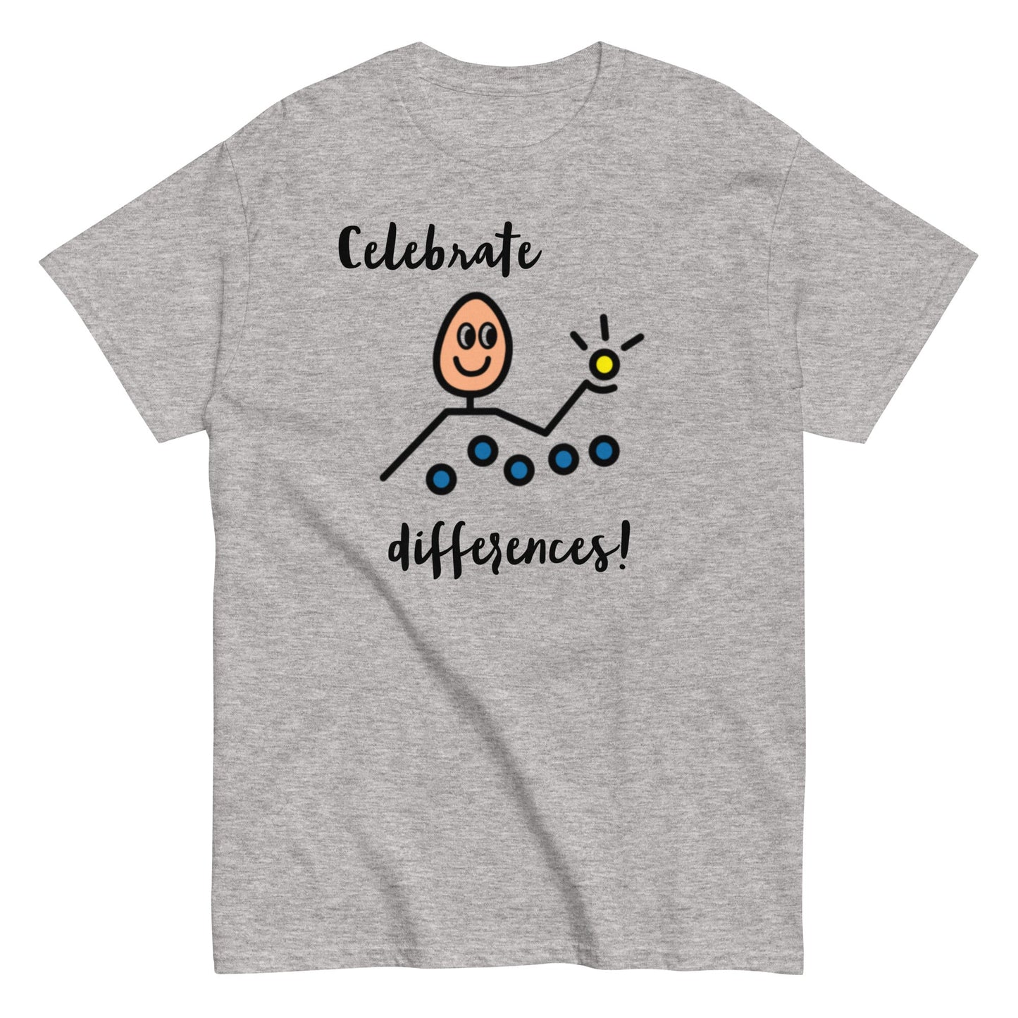 Celebrate Differences Inclusion Autism Awareness special education teacher SLP t-shirt with Boardmaker PCS gray unisex