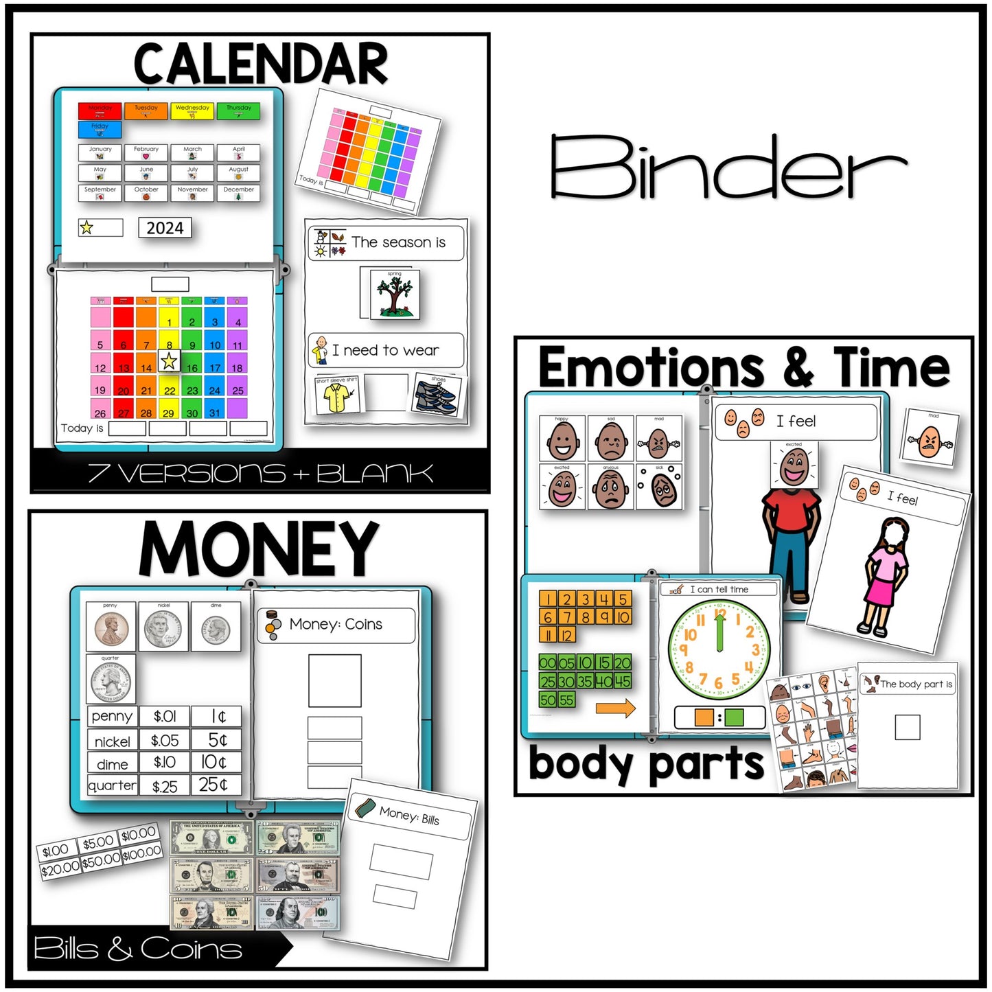 Digital and Printable Morning Meeting Calendar Binder with Video Choices Bundle Digital Download