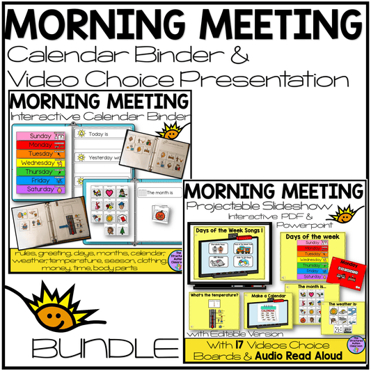 Digital and Printable Morning Meeting Calendar Binder with Video Choices Bundle Digital Download