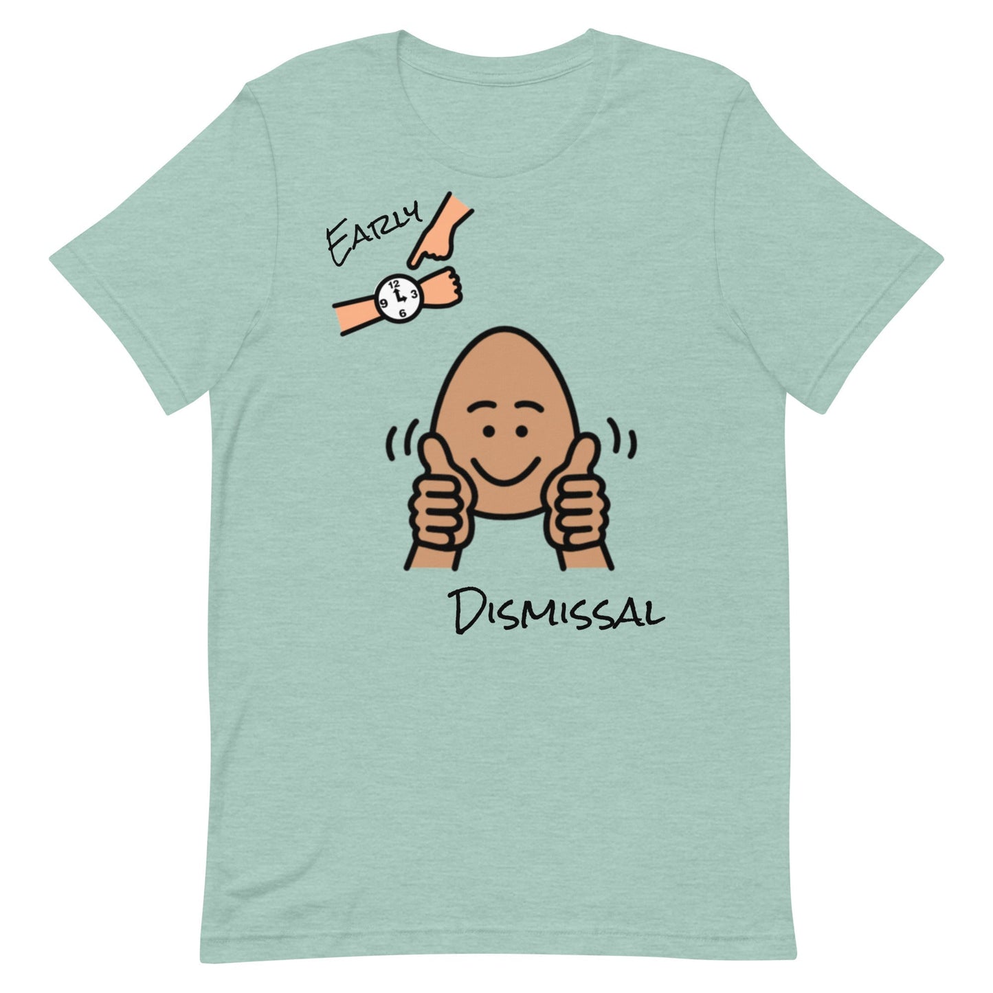 "Early Dismissal" Special Education Teacher T-shirt with Boardmaker PCS Symbols Unisex