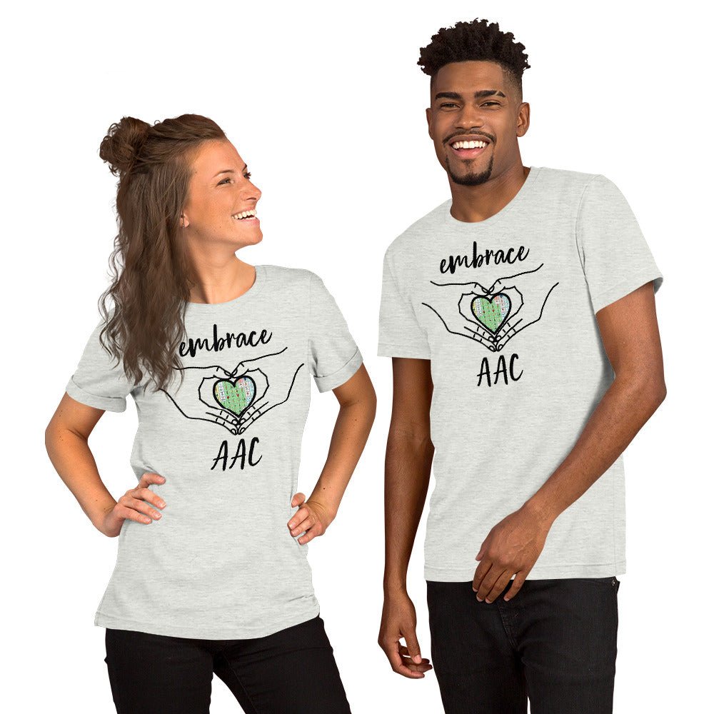 "Embrace AAC" Speech Therapist (SLP) T-shirt or Special Education Teacher t-shirt with Boardmaker PCS Unisex