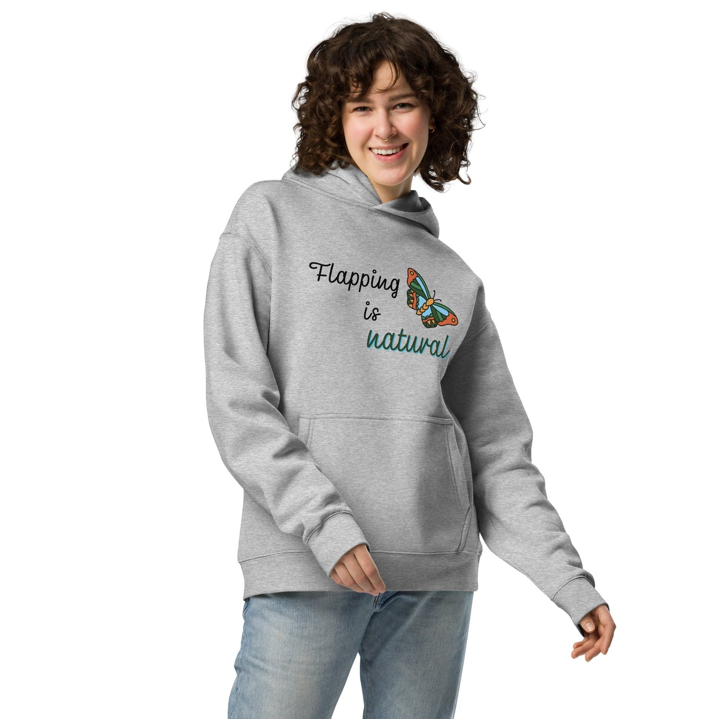 "Flapping is Natural" Autism Acceptance and Awareness Unisex oversized hoodie