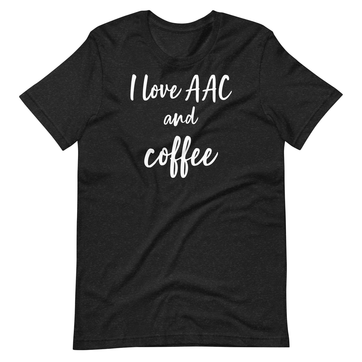 Funny SLP Shirt, I Love AAC and Coffee, Speech therapist shirt, Autism Shirt, Special Education teacher shirt, gray