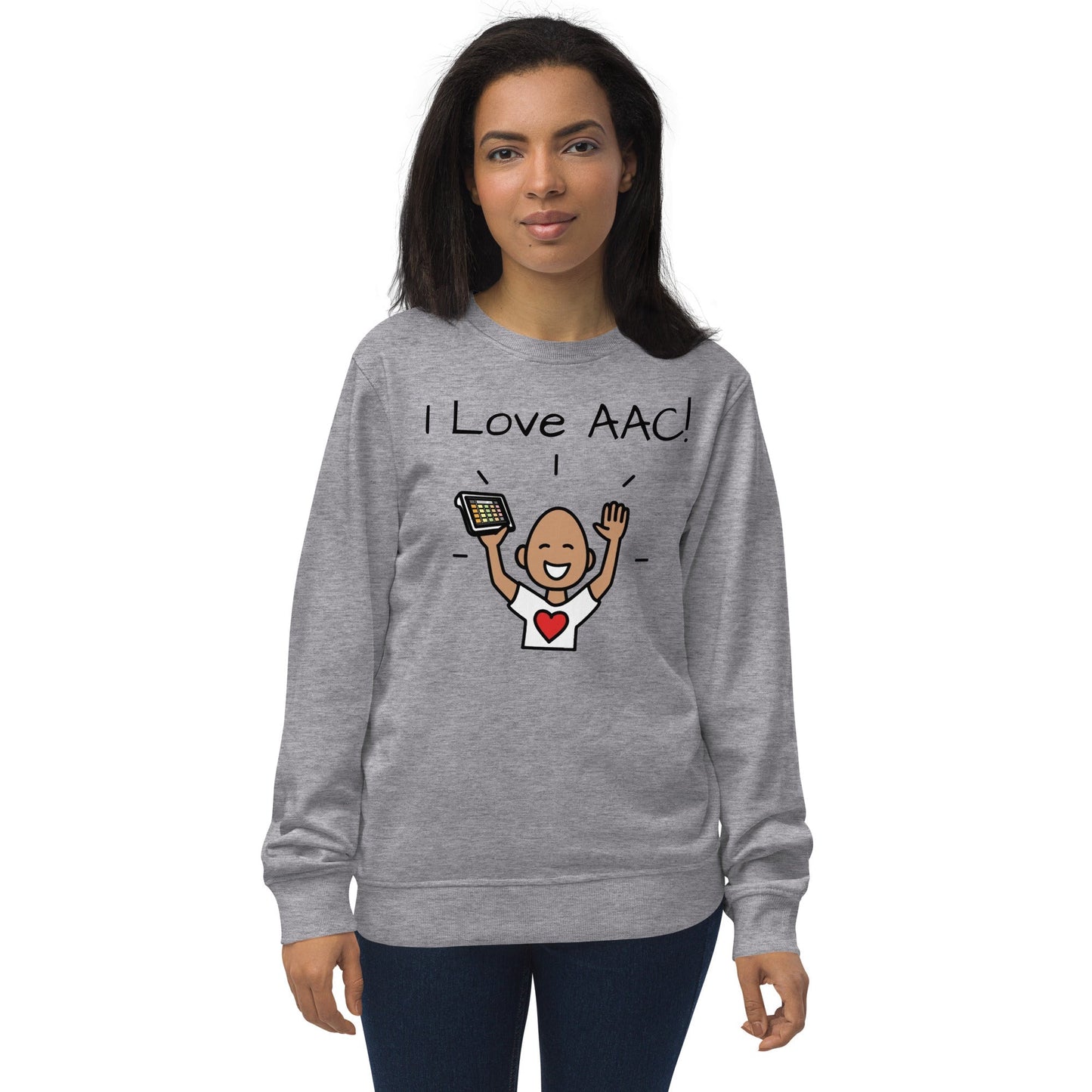 "I Love AAC!" SLP Unisex organic Crewneck sweatshirt