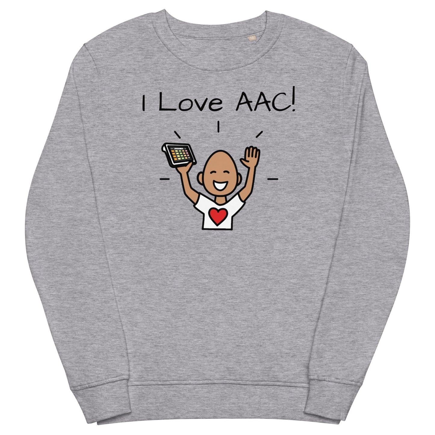 Special Education Teacher Shirt SLP Crewneck organic Sweatshirt Gray I Love AAC  Autism Acceptance and AAC with Boardmaker PCS 