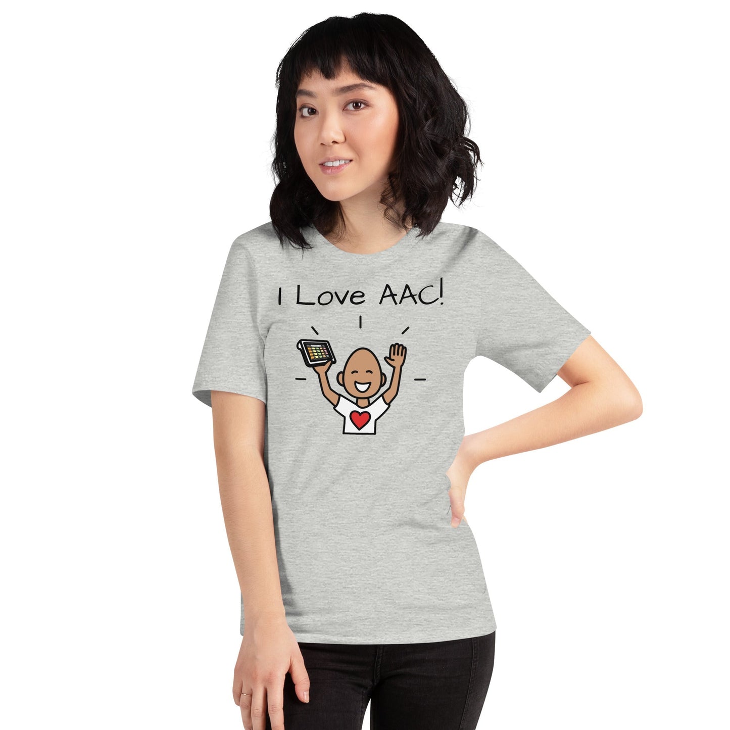 "I Love AAC" Speech Therapist (SLP) T-shirt, Special Education Teacher t-shirt with Boardmaker PCS Unisex