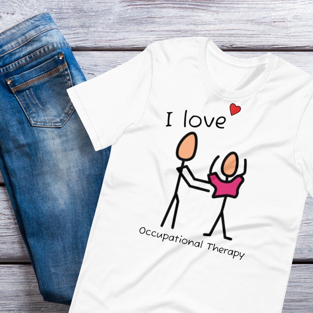 Special Education Teacher T-shirt SLP Shirt "I Love Occupational Therapy"  Autism Acceptance and AAC with Picture Communication Symbols