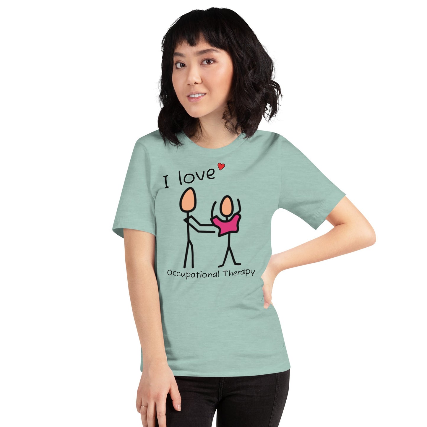 "I Love Occupational Therapy" OT t-shirt with Boardmaker PCS Symbols Unisex