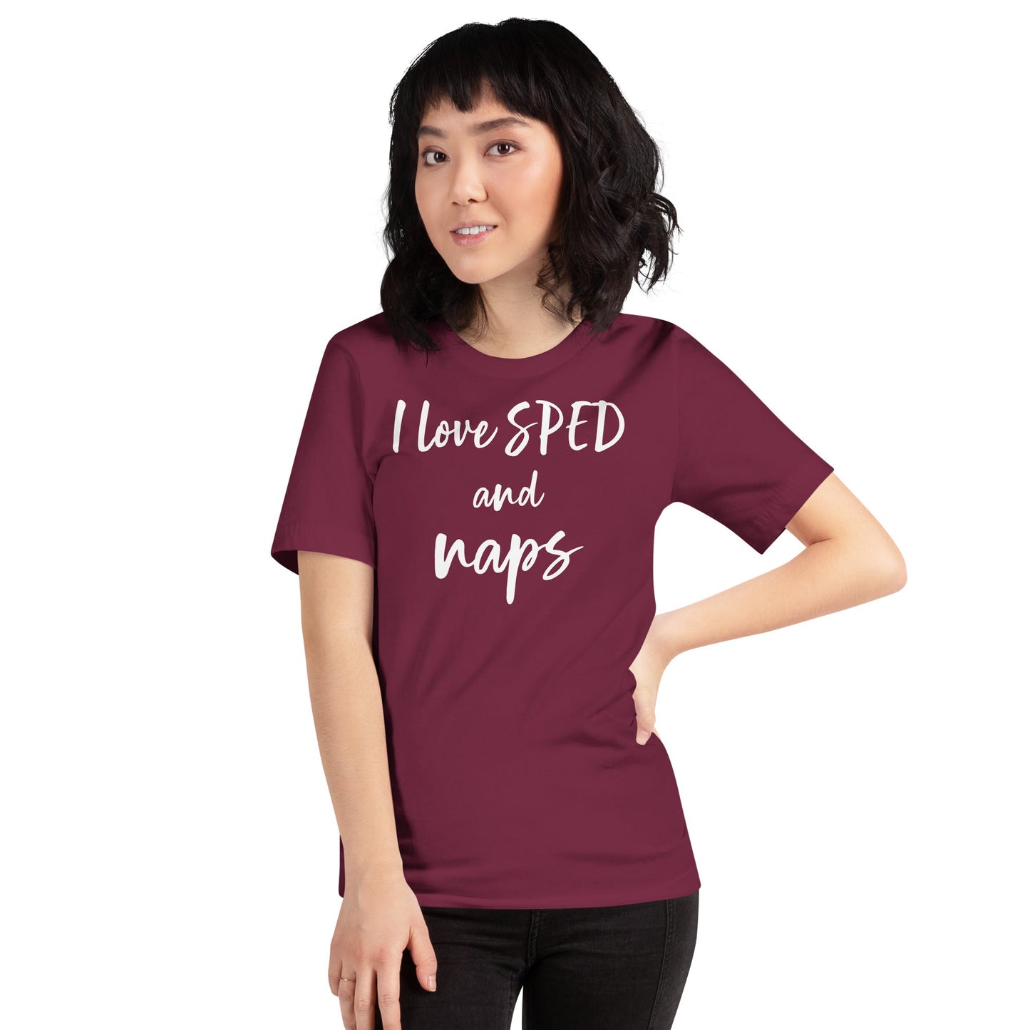 "I love SPED and Naps"  funny quotes Special Education Teacher T-shirt Unisex