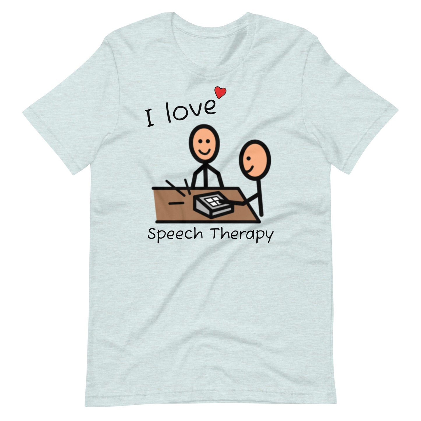 "I Love Speech Therapy" SLP T-Shirt with Boardmaker Picture Communication Symbols Unisex