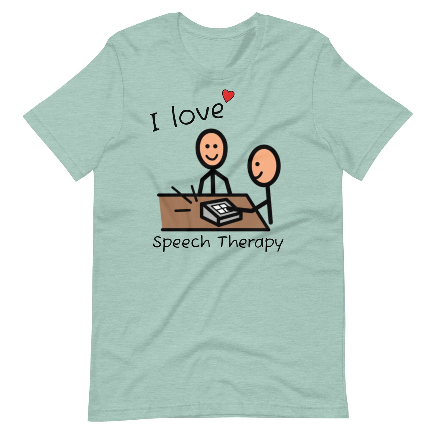 "I Love Speech Therapy" SLP T-Shirt with Boardmaker Picture Communication Symbols Unisex