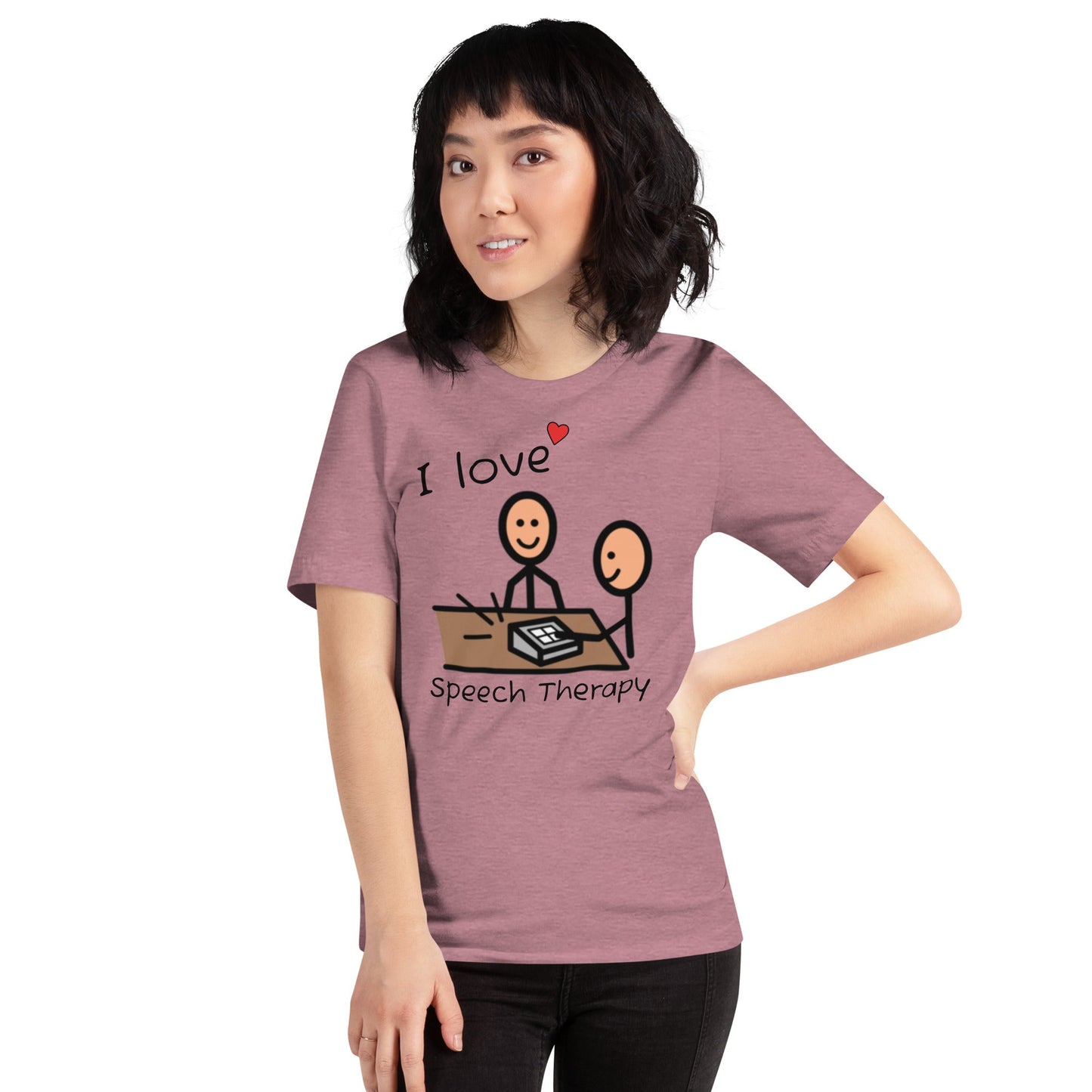 "I Love Speech Therapy" SLP T-Shirt with Boardmaker Picture Communication Symbols Unisex