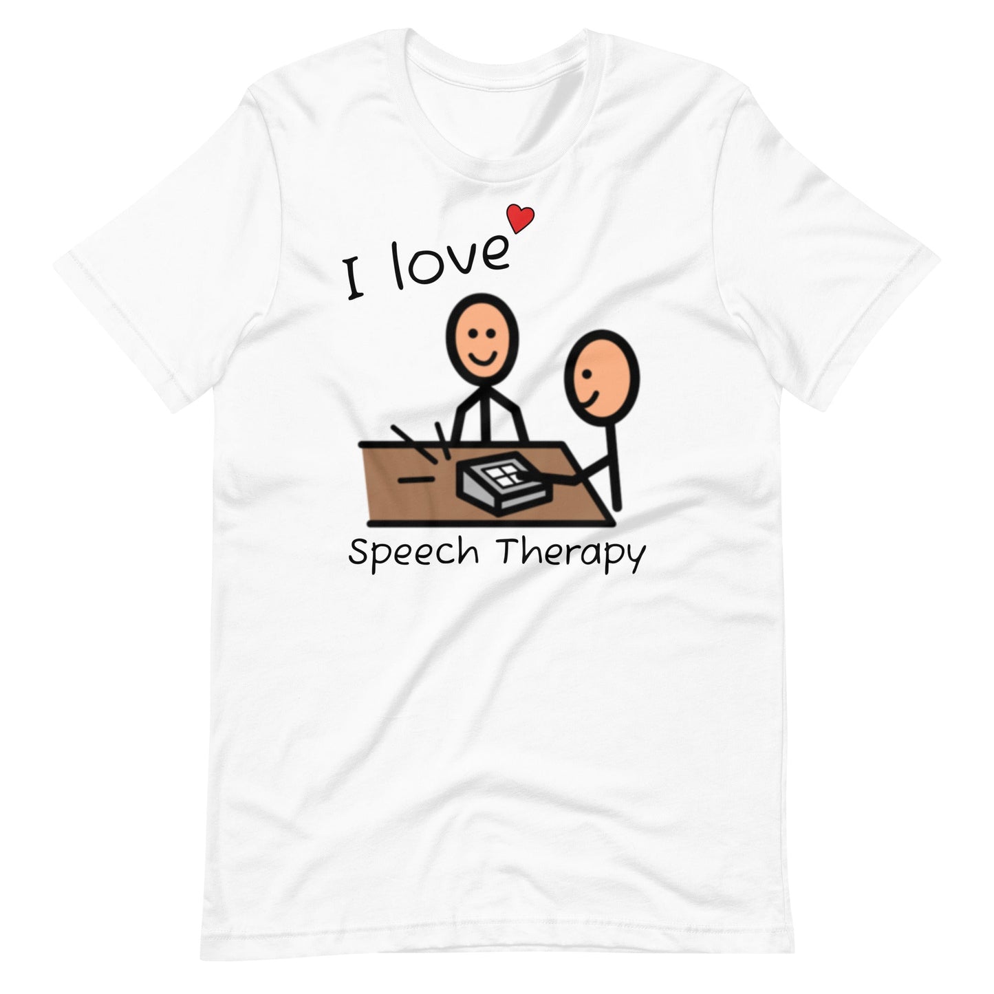 "I Love Speech Therapy" SLP T-Shirt with Boardmaker Picture Communication Symbols Unisex