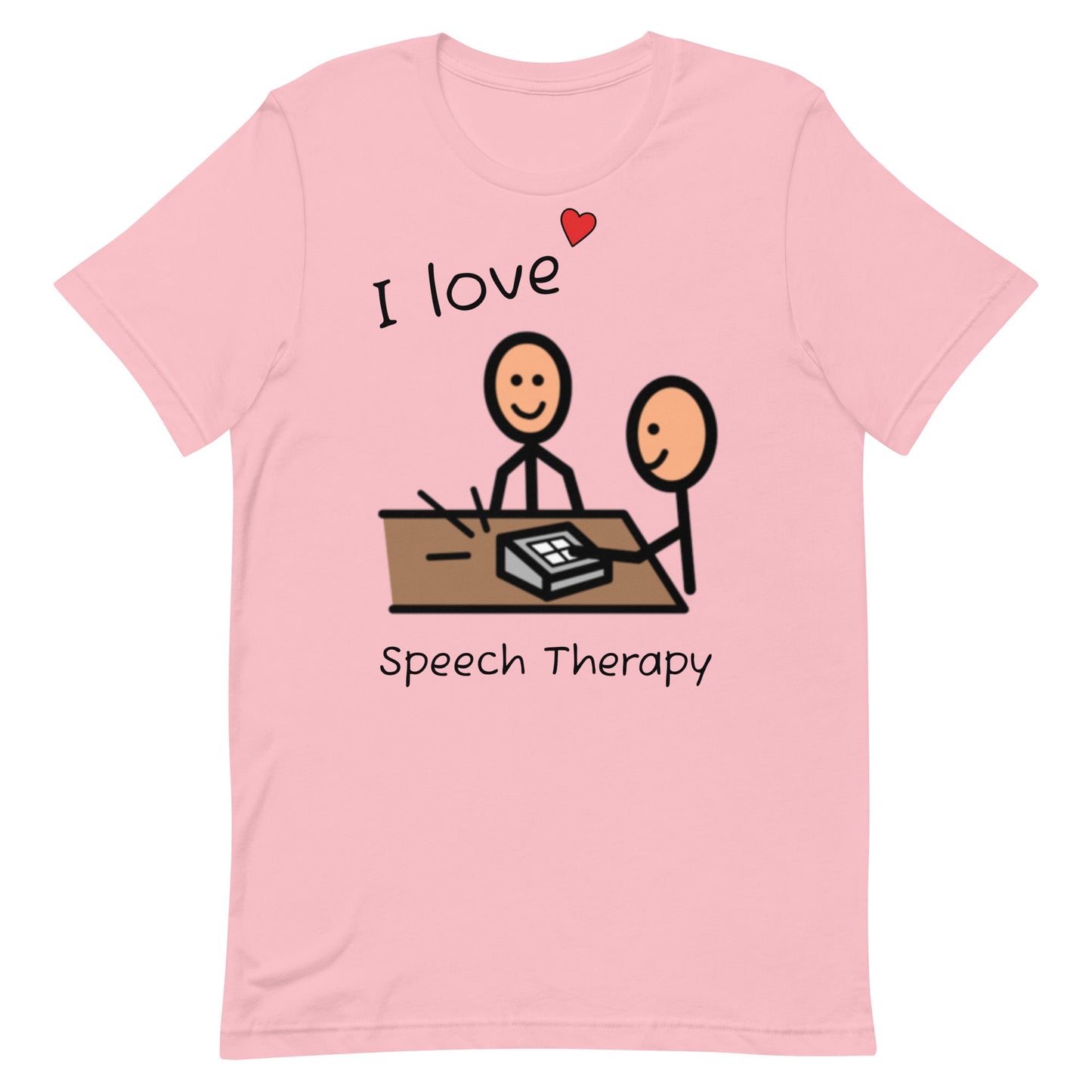 "I Love Speech Therapy" SLP T-Shirt with Boardmaker Picture Communication Symbols Unisex