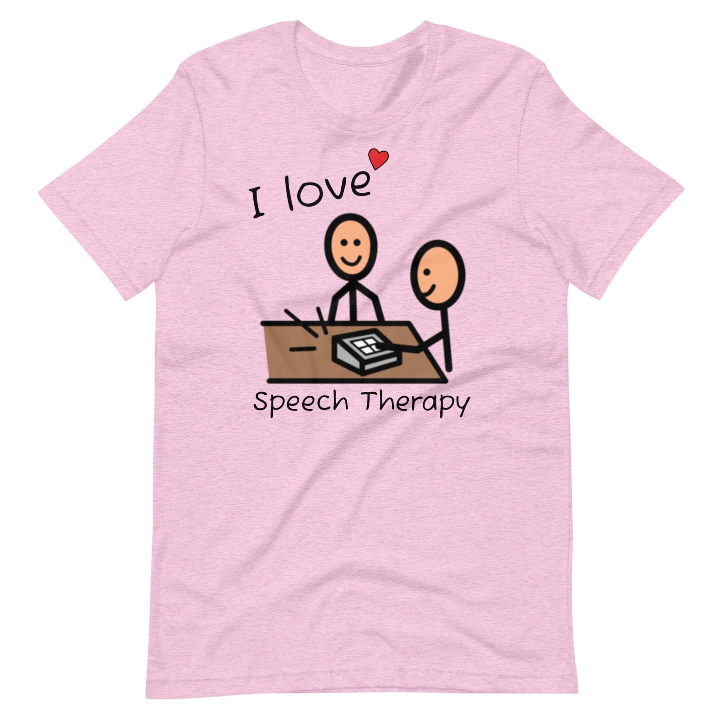 "I Love Speech Therapy" SLP T-Shirt with Boardmaker Picture Communication Symbols Unisex