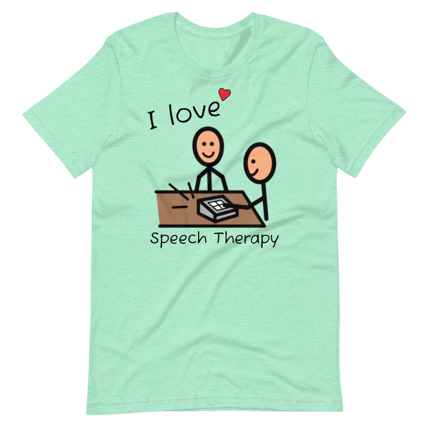 "I Love Speech Therapy" SLP T-Shirt with Boardmaker Picture Communication Symbols Unisex