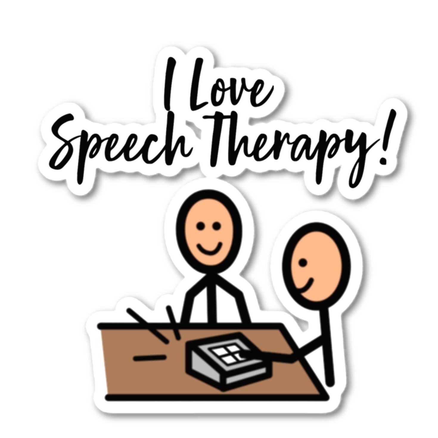 I Love Speech Therapy  SLP Vinyl Sticker for AAC and Special Education with Boardmaker PCS