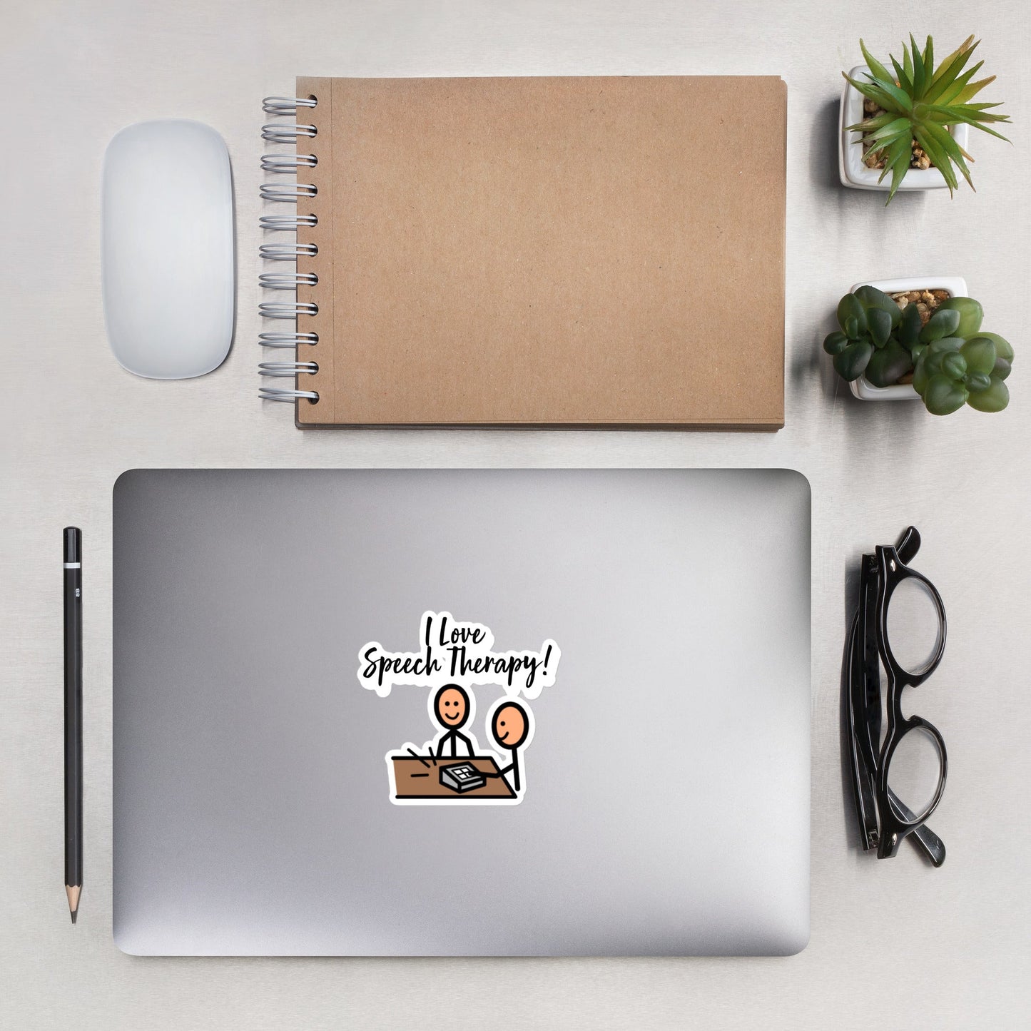 "I Love Speech Therapy" SLP vinyl sticker with Boardmaker PCS