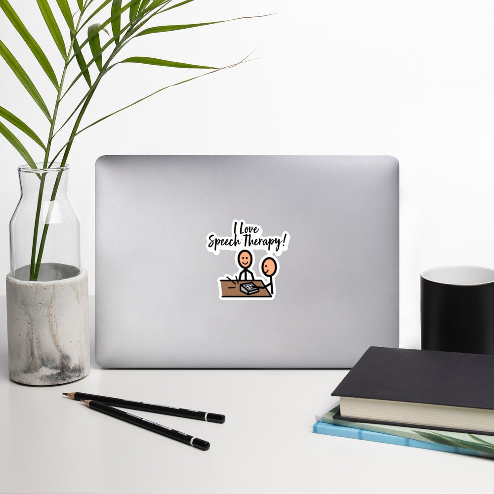 "I Love Speech Therapy" SLP vinyl sticker with Boardmaker PCS