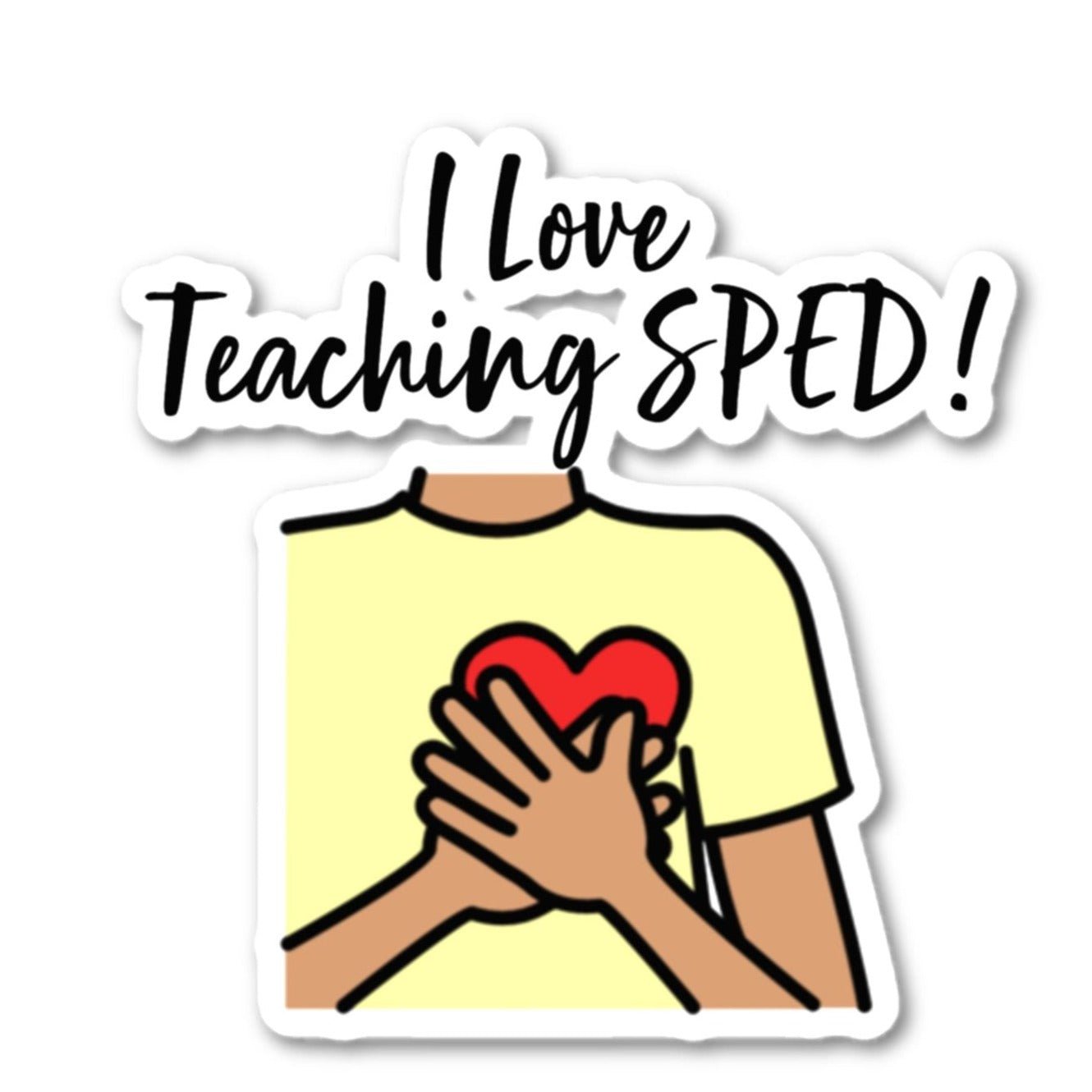 Special Education Vinyl Sticker "I Love SPED" with Picture Communication Symbols |Autism acceptance| AAC| SLP with Boardmaker PCS