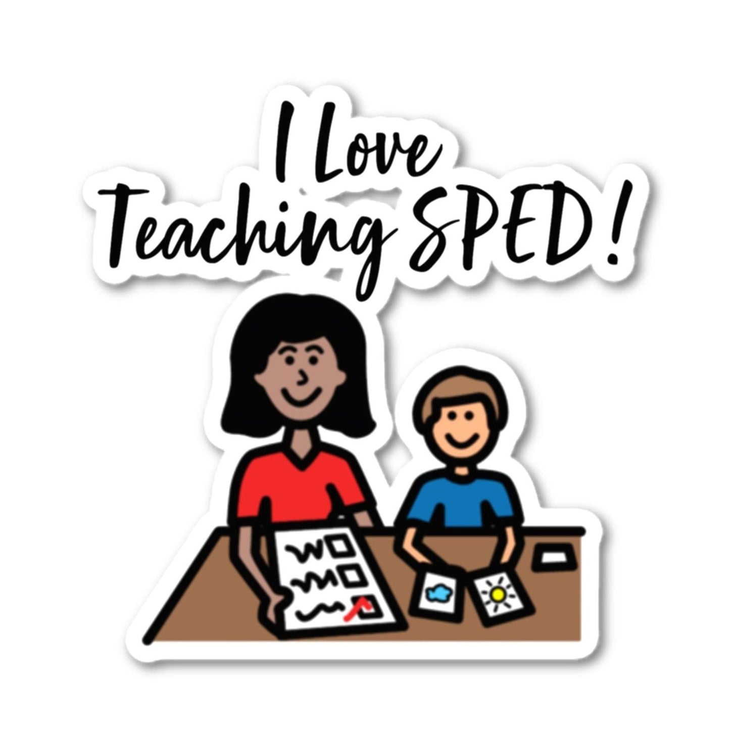 Special Education Teacher Vinyl Sticker "I Love Teaching SPED" with Picture Communication Symbols |Autism acceptance| AAC| SLP