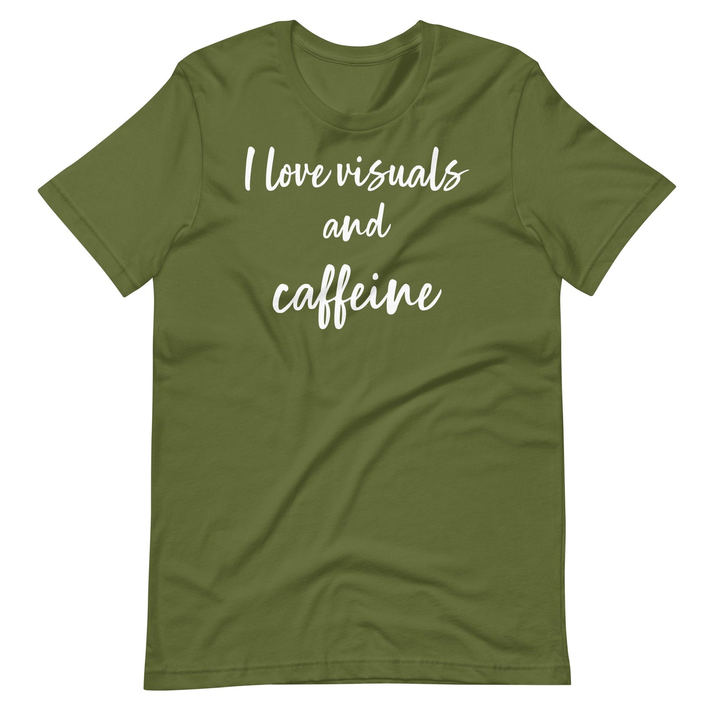 "I love visuals and caffeine" Funny quotes Special Education Teacher Structured Teaching T-shirt Unisex