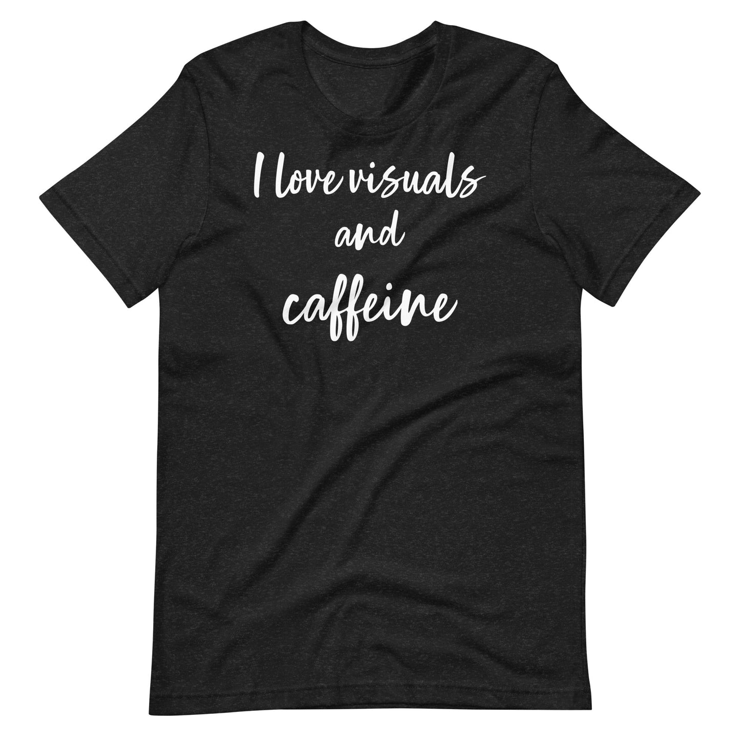 Funny Special Ed teacher shirt, "I love Visuals and Caffeine" Autism teacher shirt, SLP shirt Gray