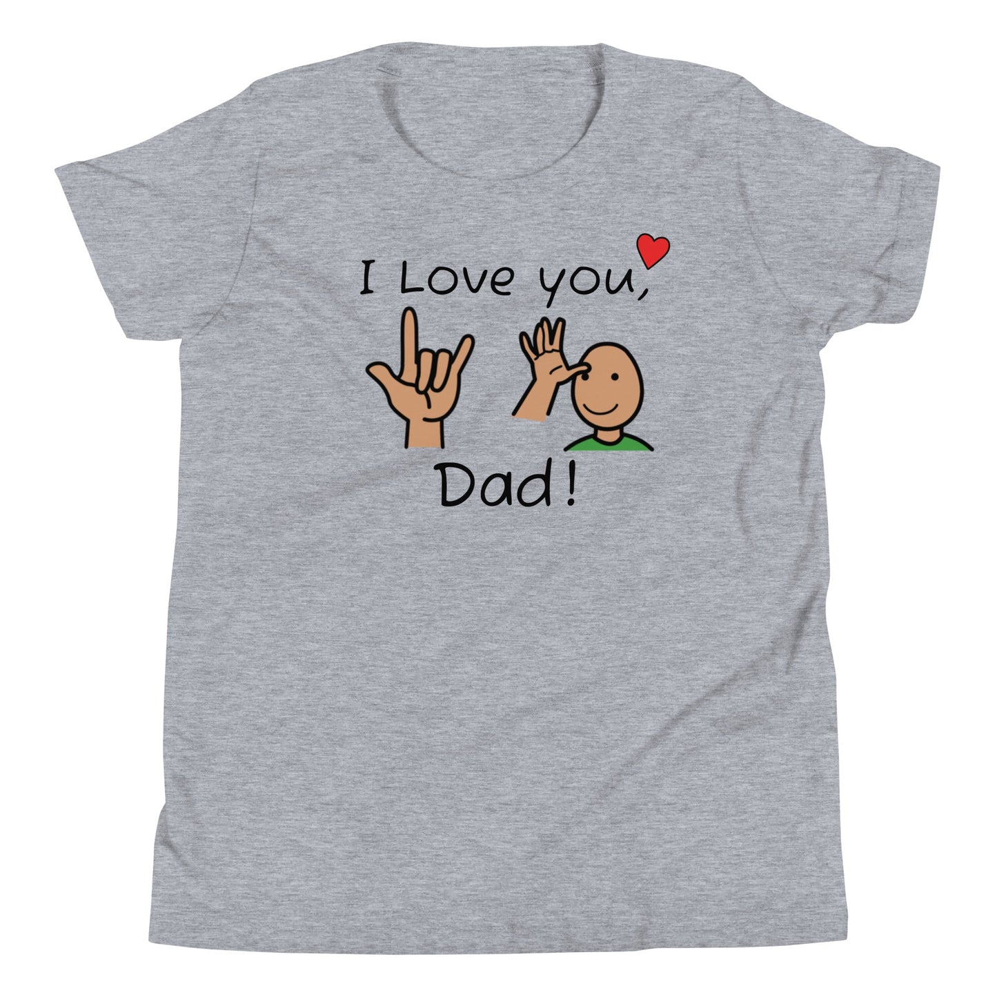 Kid's I love you Dad shirt with Sign language and Boardmaker PCS