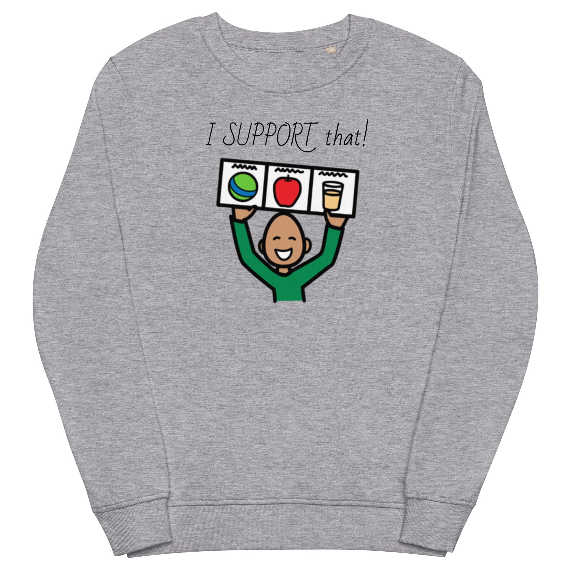 Special Education Teacher Shirt SLP Crewneck organic Sweatshirt Gray I Support That Visual Supports AAC Autism Acceptance and AAC with Boardmaker PCS 