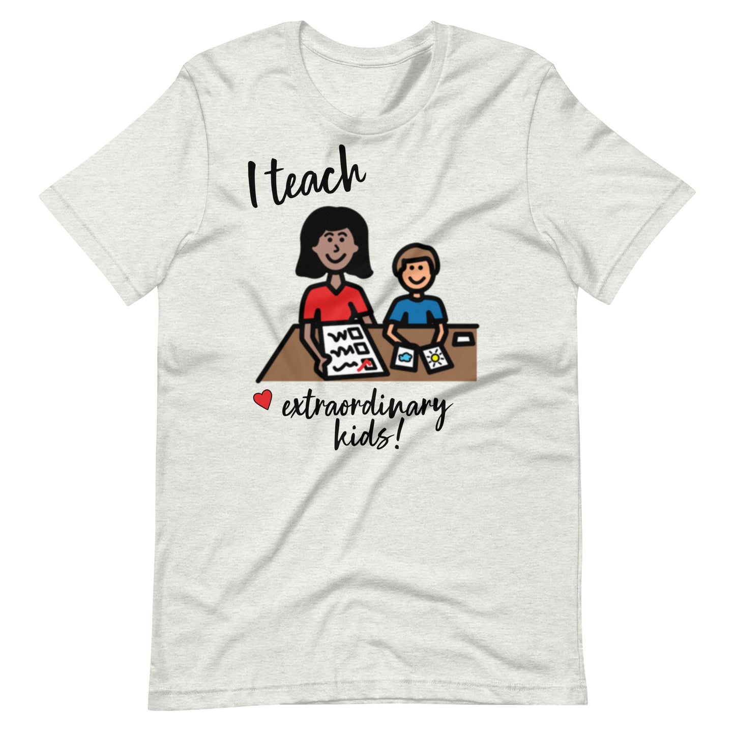 "I Teach Extraordinary Kids" Special Education Autism Teacher T-shirt with Boardmaker PCS Unisex