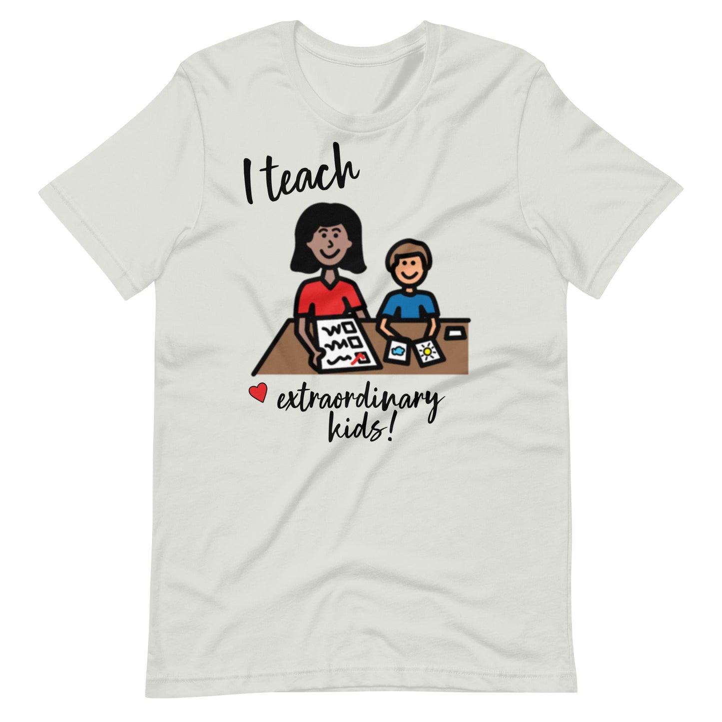 "I Teach Extraordinary Kids" Special Education Autism Teacher T-shirt with Boardmaker PCS Unisex