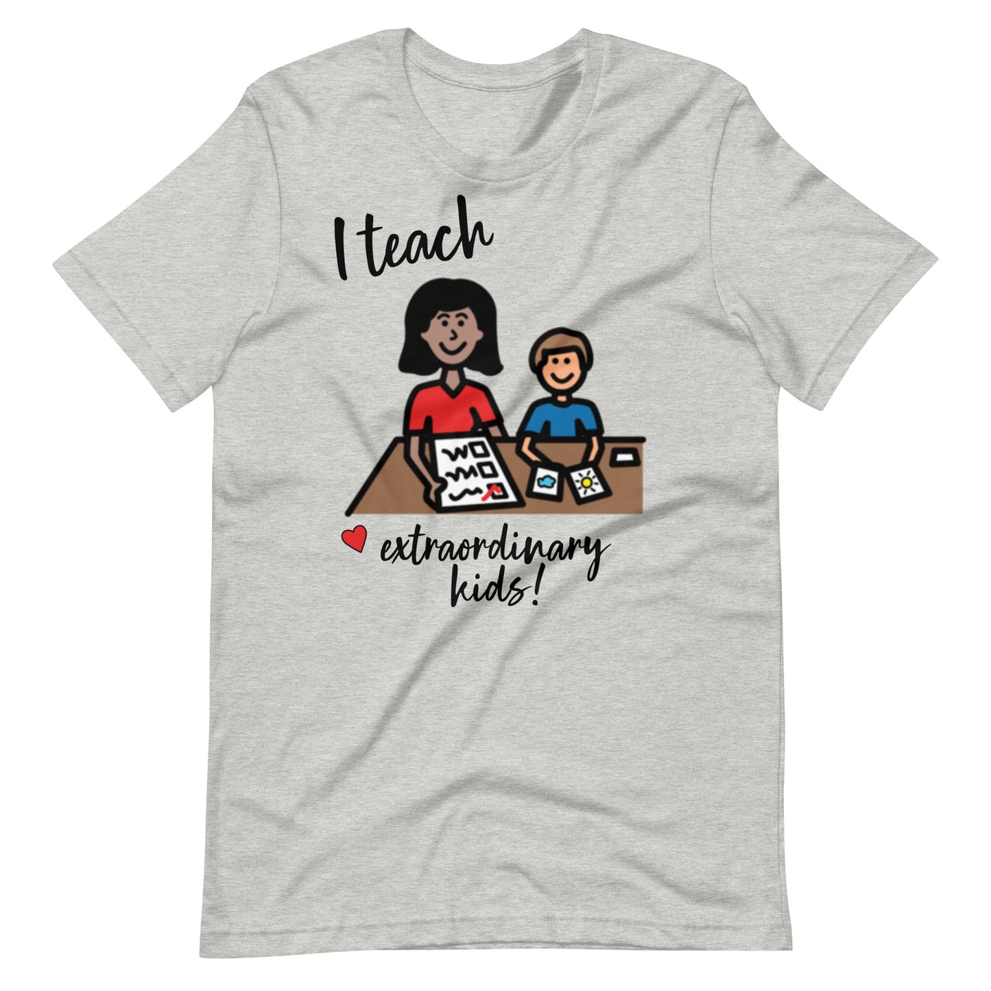 "I Teach Extraordinary Kids" Special Education Autism Teacher T-shirt with Boardmaker PCS Unisex